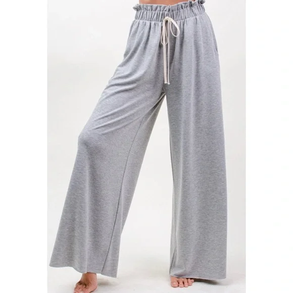 Wide Leg French Terry Lounge Pants - Picture 3 of 4